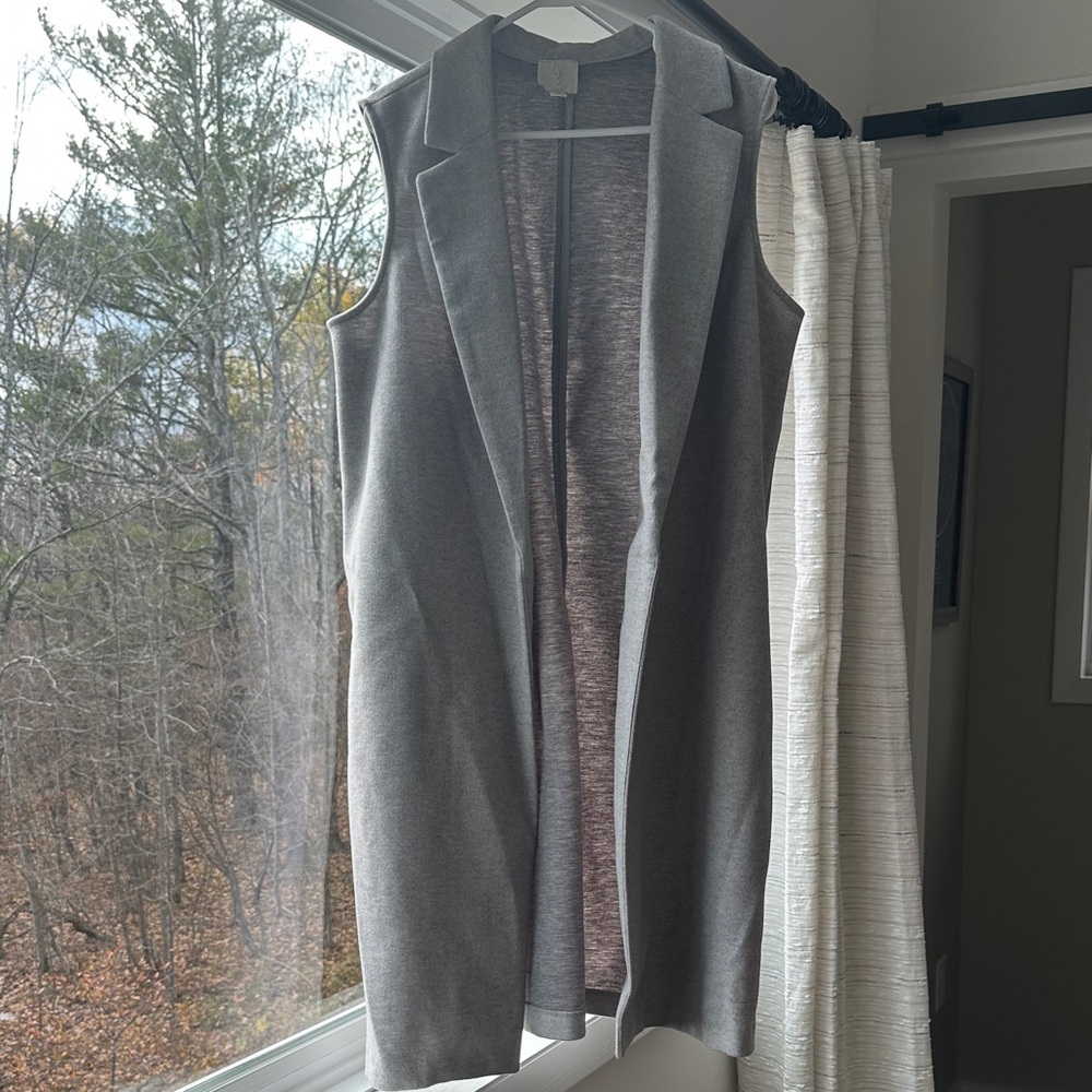 Gray Longline Vest